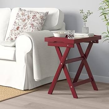 Amazon｜IKEA MARYD トレイテーブル、58x38x58cm、ダークレッド